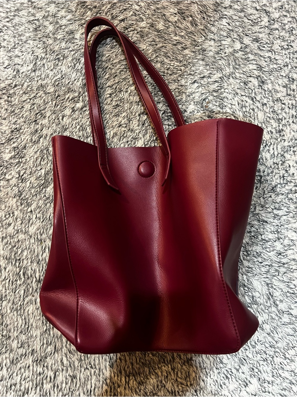 Macy's Burgundy Faux Leather Tote